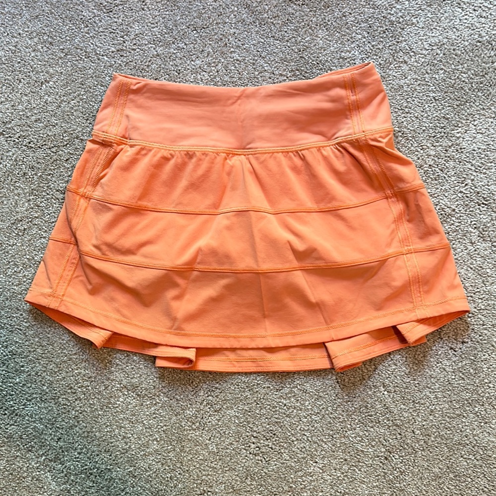 orange lulu lemon skirt